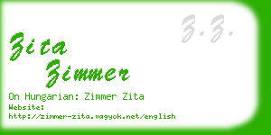 zita zimmer business card